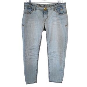 Apple Bottoms Low Rise Cropped Jeans Juniors 9/10 Embroidered Y2K 2000s